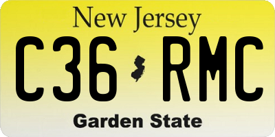 NJ license plate C36RMC