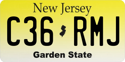 NJ license plate C36RMJ