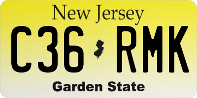 NJ license plate C36RMK