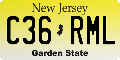 NJ license plate C36RML