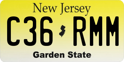 NJ license plate C36RMM