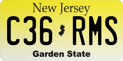 NJ license plate C36RMS