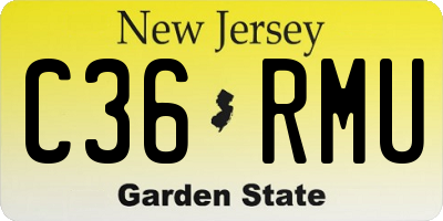 NJ license plate C36RMU