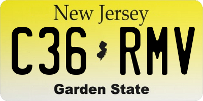 NJ license plate C36RMV
