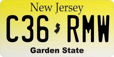 NJ license plate C36RMW