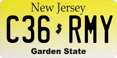 NJ license plate C36RMY