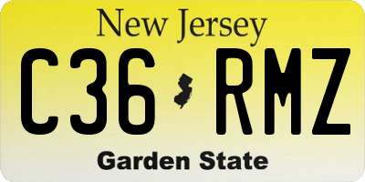 NJ license plate C36RMZ