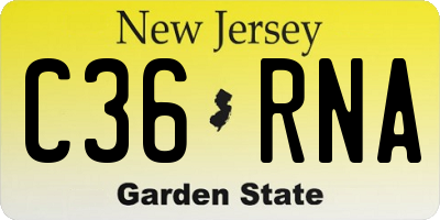 NJ license plate C36RNA