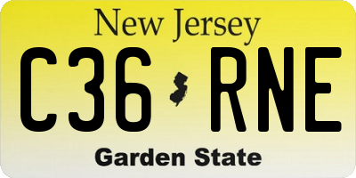 NJ license plate C36RNE
