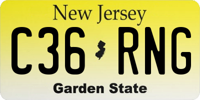 NJ license plate C36RNG