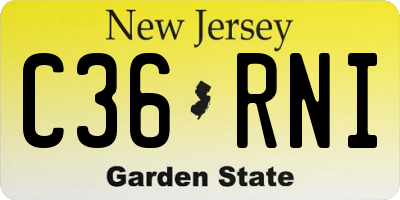 NJ license plate C36RNI