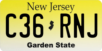 NJ license plate C36RNJ