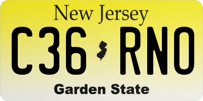 NJ license plate C36RNO