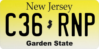 NJ license plate C36RNP