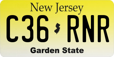 NJ license plate C36RNR