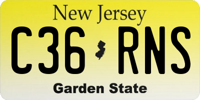 NJ license plate C36RNS