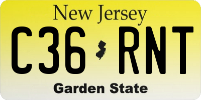 NJ license plate C36RNT