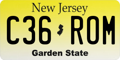 NJ license plate C36ROM