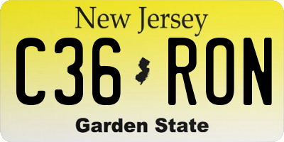 NJ license plate C36RON