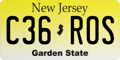 NJ license plate C36ROS