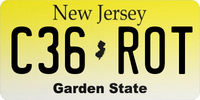 NJ license plate C36ROT