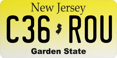 NJ license plate C36ROU