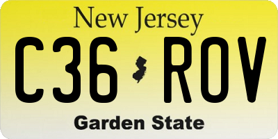 NJ license plate C36ROV