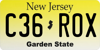 NJ license plate C36ROX