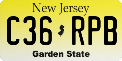 NJ license plate C36RPB