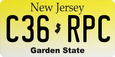NJ license plate C36RPC
