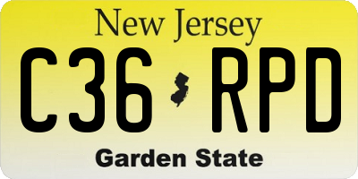 NJ license plate C36RPD