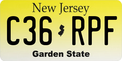 NJ license plate C36RPF