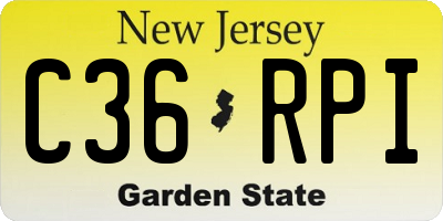 NJ license plate C36RPI