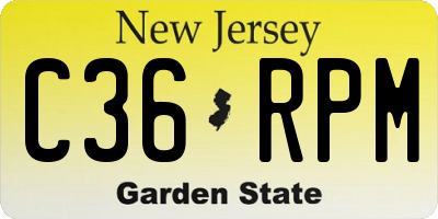 NJ license plate C36RPM