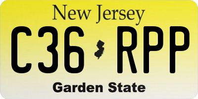 NJ license plate C36RPP