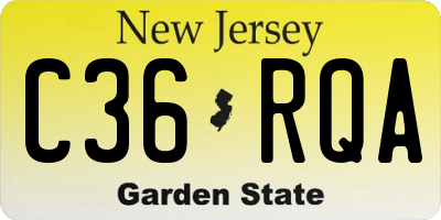 NJ license plate C36RQA