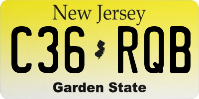 NJ license plate C36RQB
