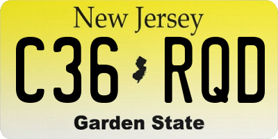 NJ license plate C36RQD