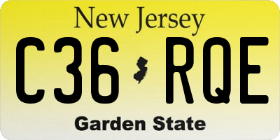 NJ license plate C36RQE