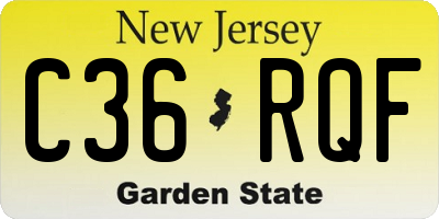 NJ license plate C36RQF
