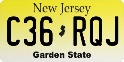 NJ license plate C36RQJ