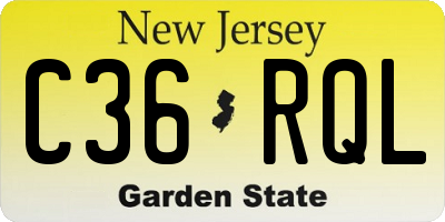 NJ license plate C36RQL