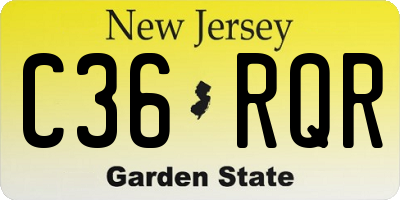 NJ license plate C36RQR
