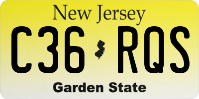 NJ license plate C36RQS