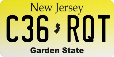 NJ license plate C36RQT