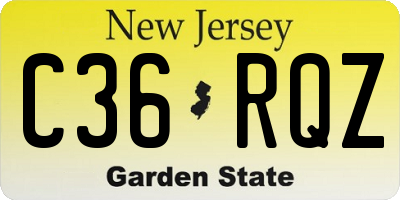 NJ license plate C36RQZ