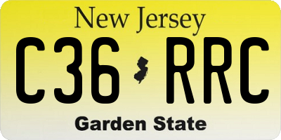 NJ license plate C36RRC