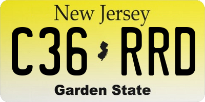 NJ license plate C36RRD