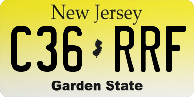 NJ license plate C36RRF