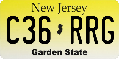 NJ license plate C36RRG